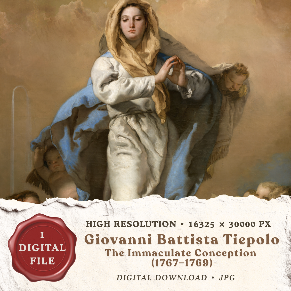 The Immaculate Conception by Giovanni Battista Tiepolo high resolution religious printable wall art