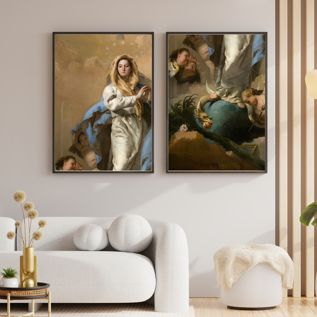 The Immaculate Conception by Tiepolo classical religious artwork displayed as living room wall decor