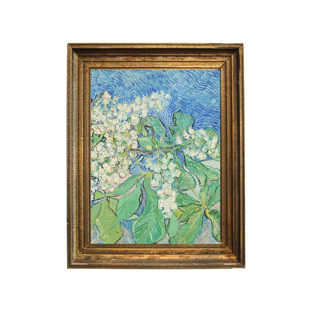 Vincent van Gogh Blossoming Chestnut Branches vintage framed art mockup