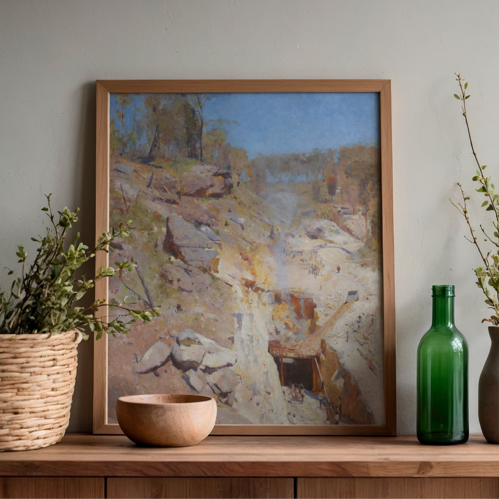 Arthur Streeton Fire's On framed Australian landscape wall art