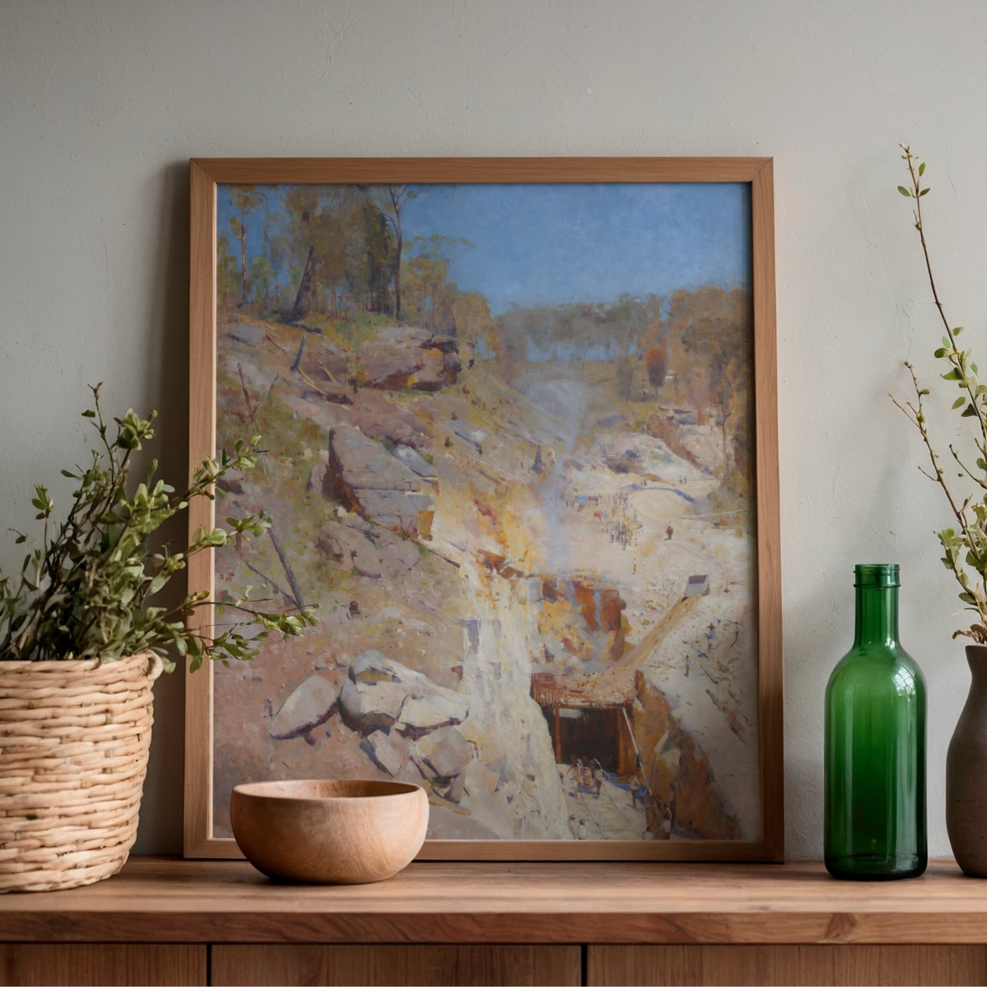 Arthur Streeton Fire's On framed Australian landscape wall art