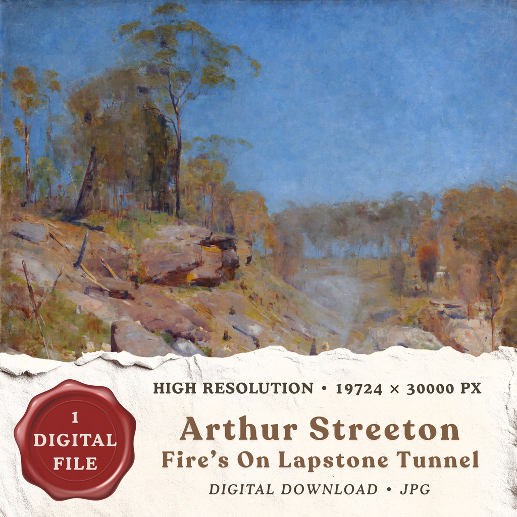 Arthur Streeton Fire's On Lapstone Tunnel printable wall art digital download
