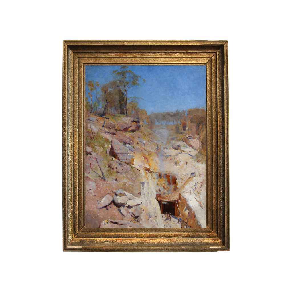 Arthur Streeton Fire's On vintage framed Australian art print