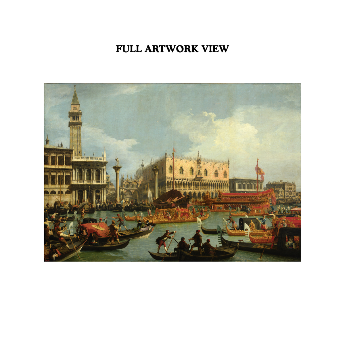 Full view of Canaletto The Bucintoro at the Molo on Ascension Day Venice painting