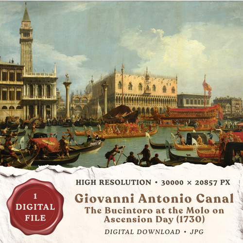 Canaletto The Bucintoro at the Molo on Ascension Day high-resolution printable wall art digital download