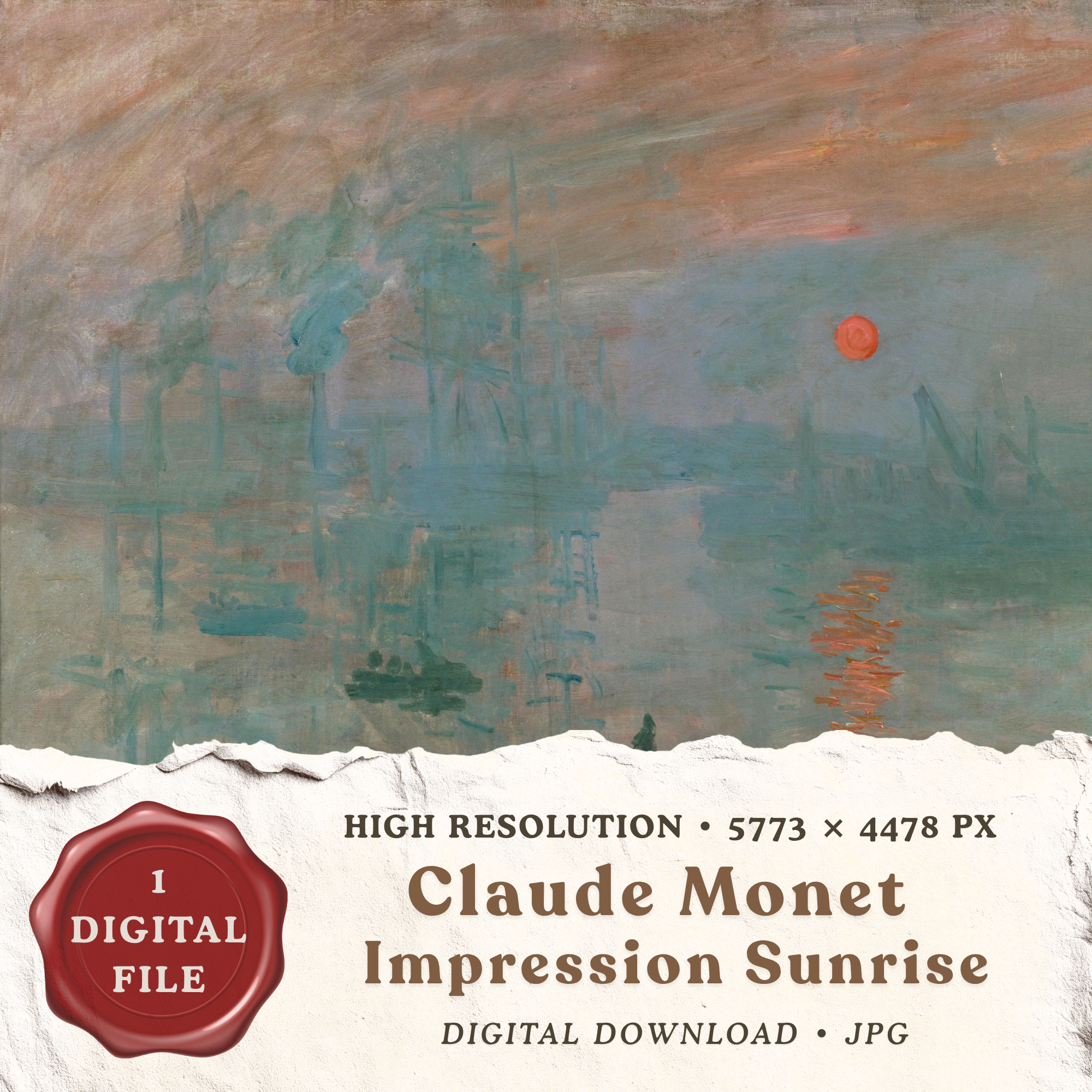 Claude Monet Impression Sunrise printable wall art