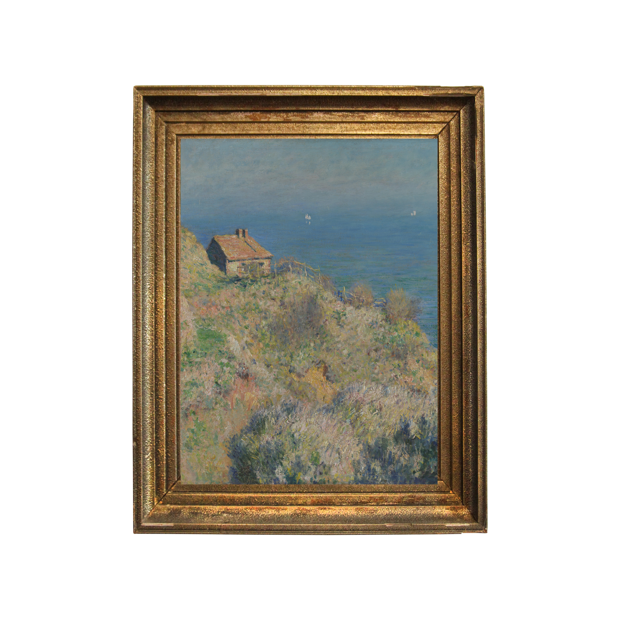 Claude Monet Fisherman's Cottage vintage framed art print