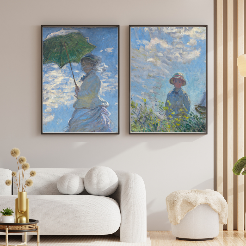 Claude Monet Woman with a Parasol printable art gallery wall mockup