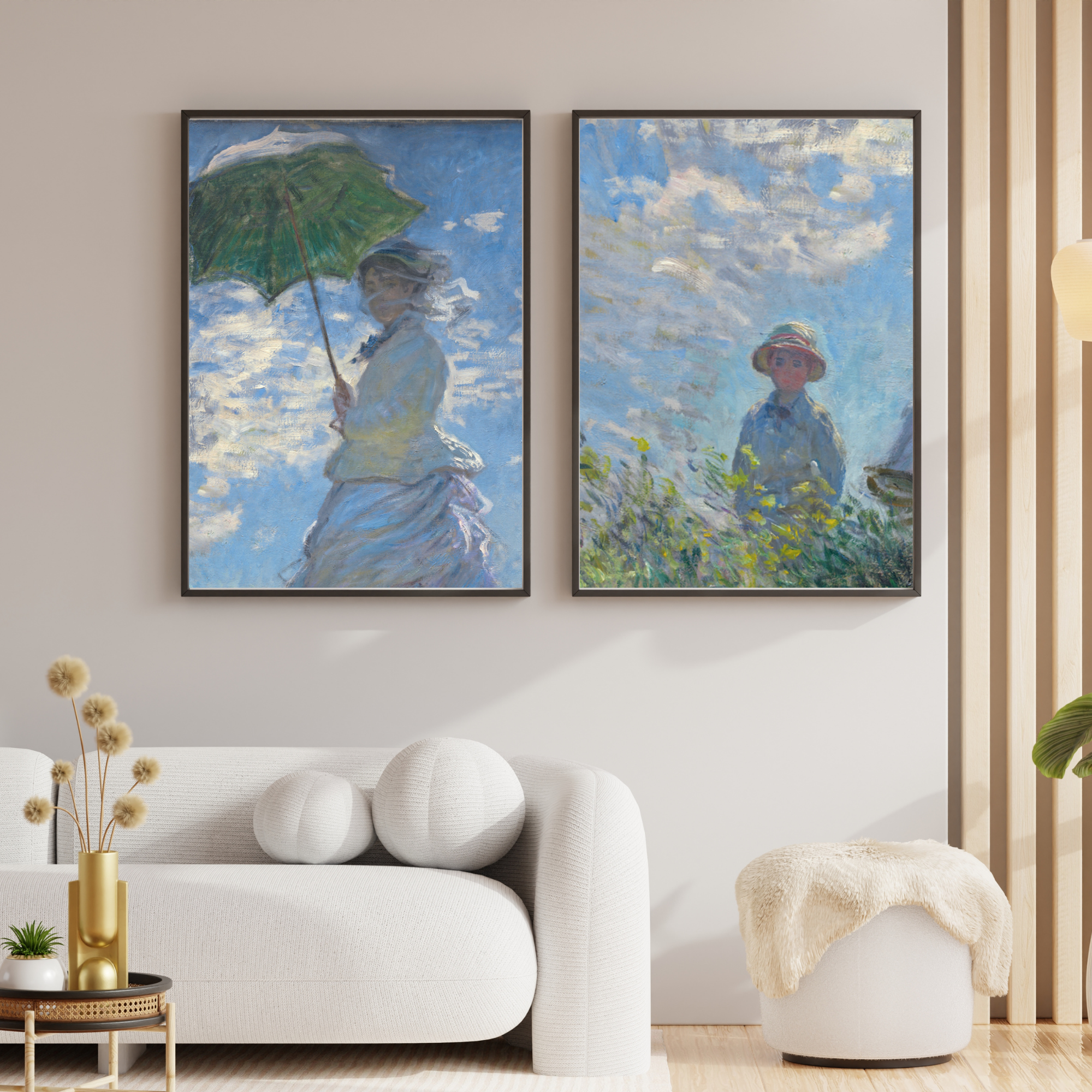 Claude Monet Woman with a Parasol printable art gallery wall mockup