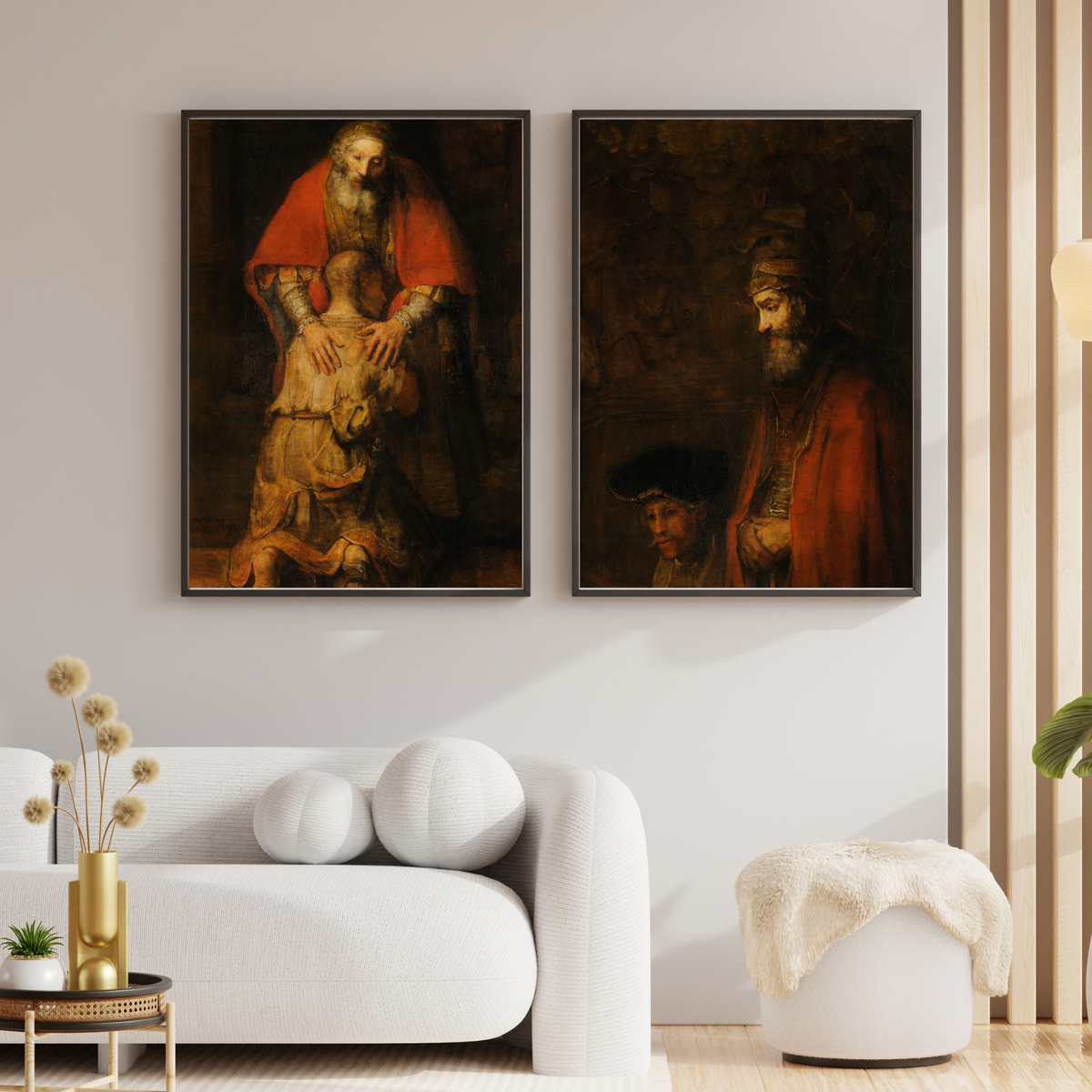 Rembrandt Return of the Prodigal Son artwork displayed as classic gallery wall decor