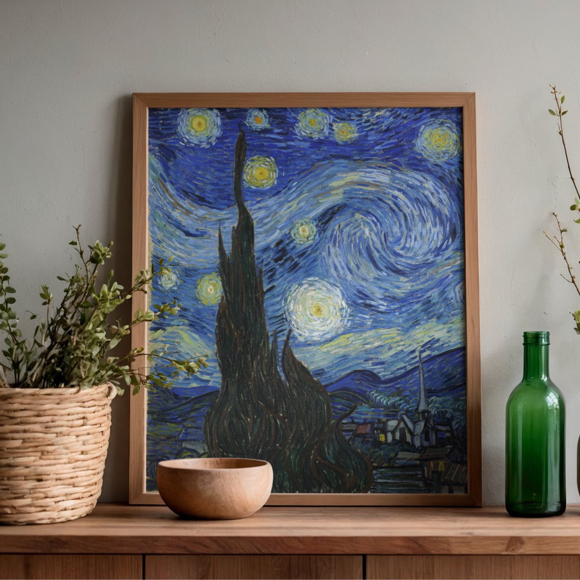 Vincent van Gogh The Starry Night vintage framed art