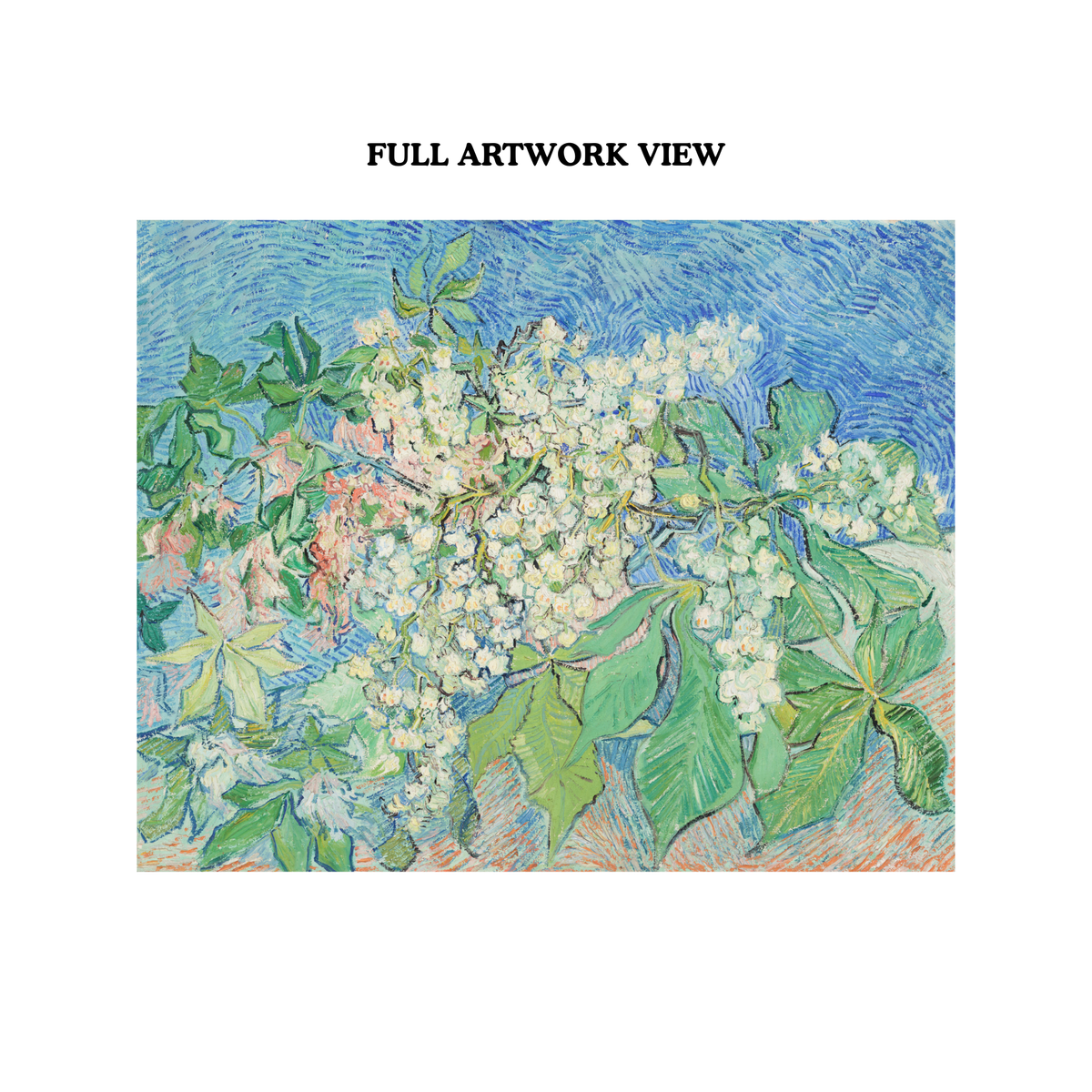 Full view of Vincent van Gogh Blossoming Chestnut Branches printable wall art