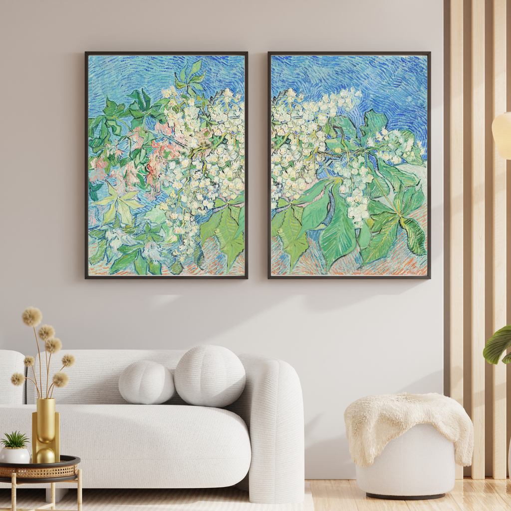 Van Gogh Blossoming Chestnut Branches botanical gallery wall art mockup