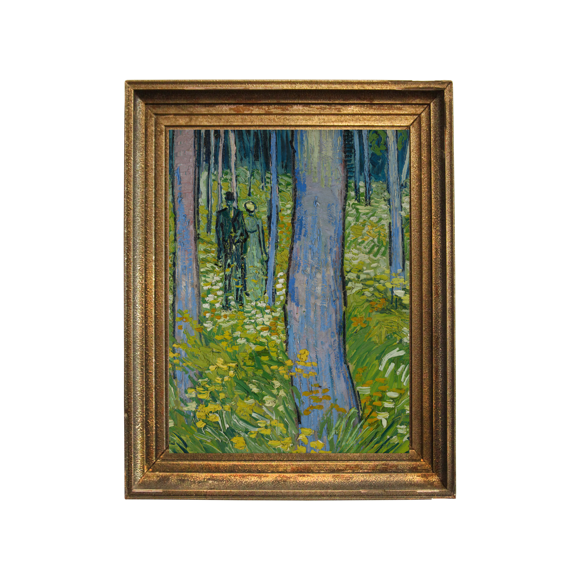 Van Gogh Undergrowth with Two Figures vintage framed artwork