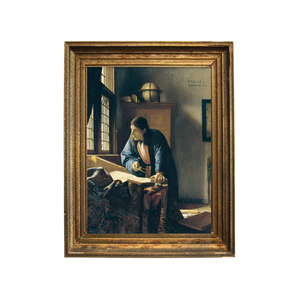 Johannes Vermeer The Geographer vintage framed artwork