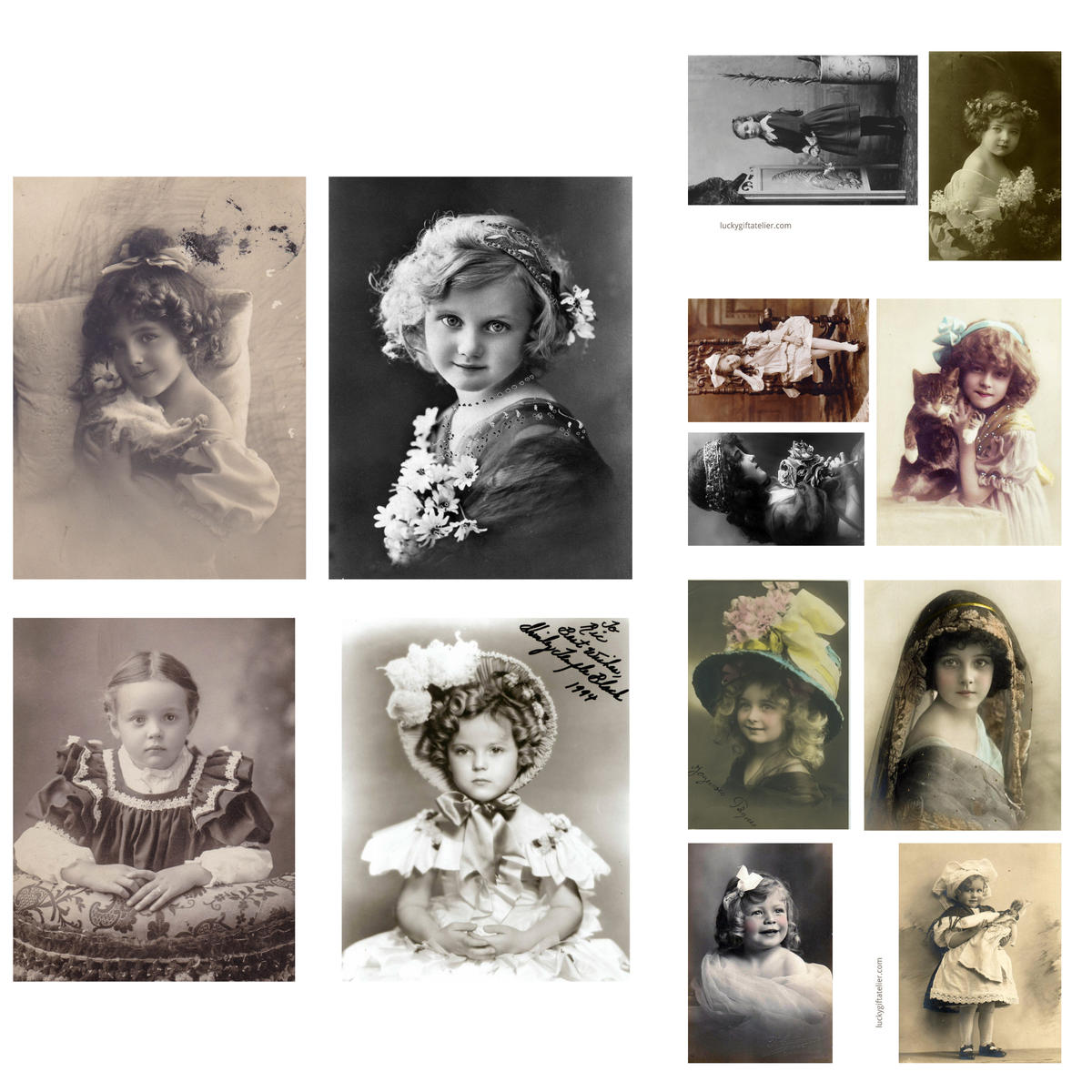 Vintage girls portraits and antique photographs for scrapbooking