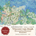 Vincent van Gogh Blossoming Chestnut Branches printable wall art digital download