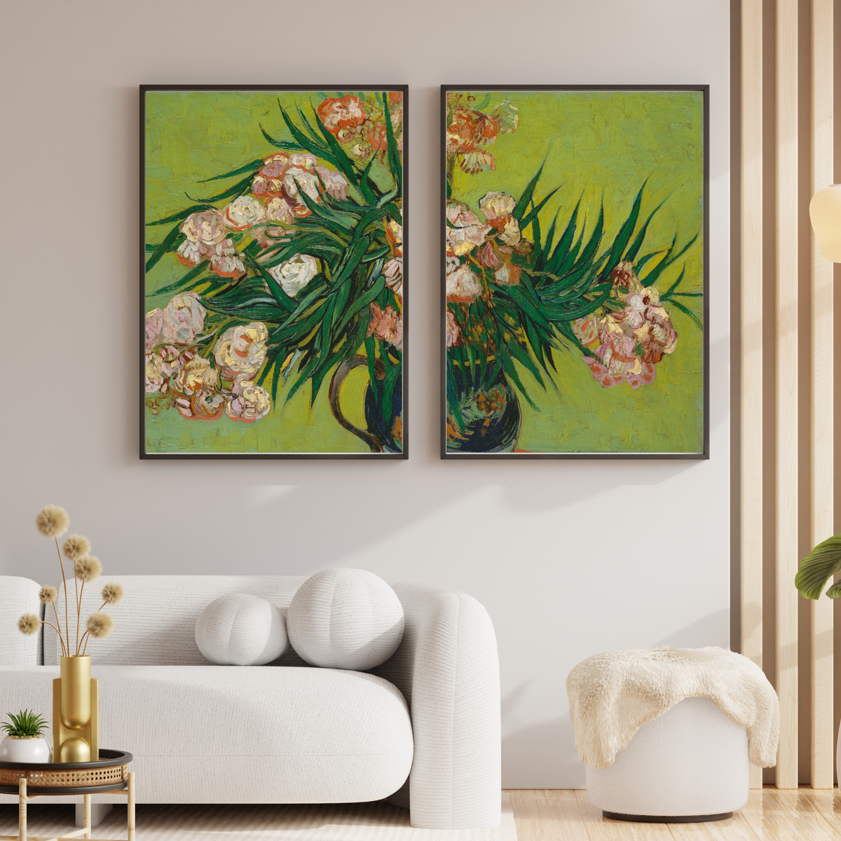 Van Gogh Oleanders floral artwork displayed as printable gallery wall decor