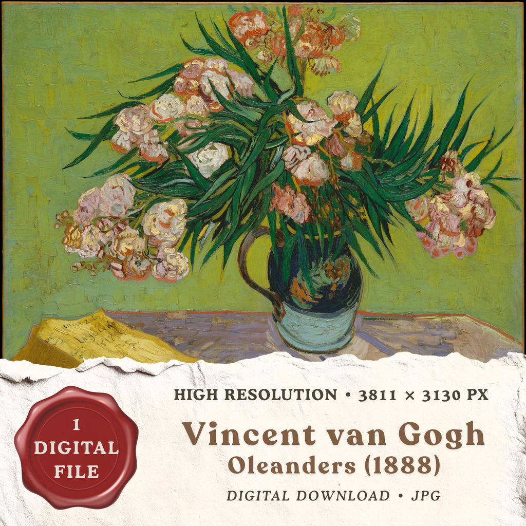 Vincent van Gogh Oleanders 1888 printable floral wall art digital download
