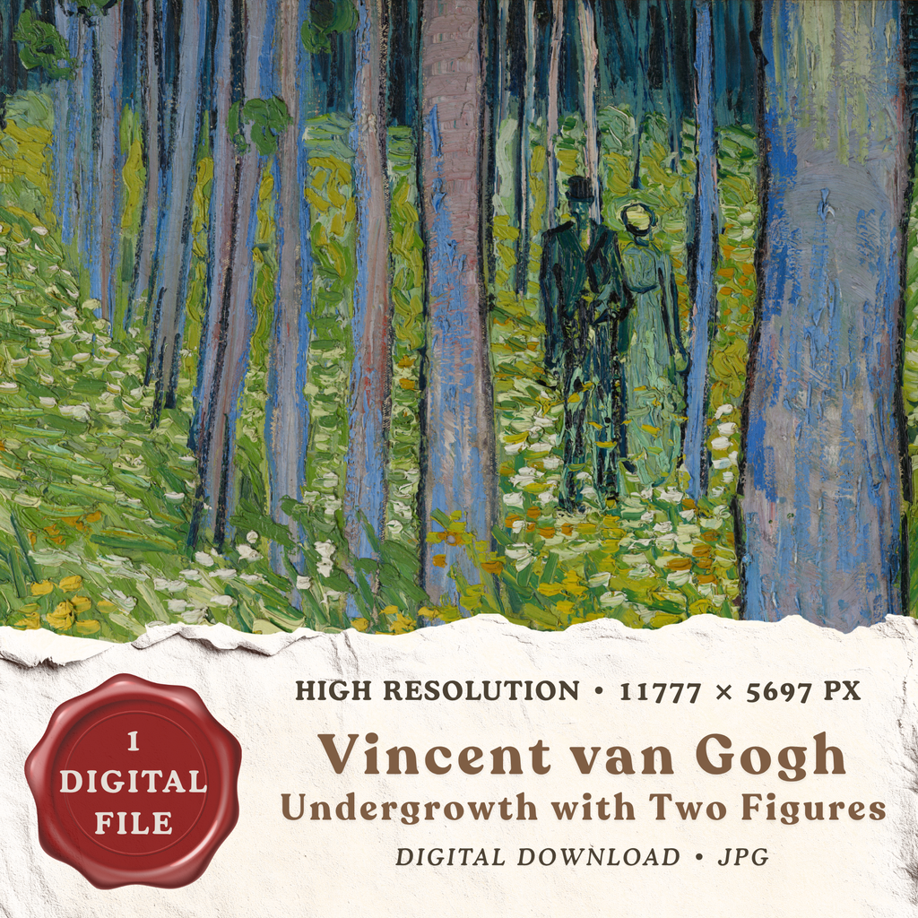 Vincent van Gogh Undergrowth with Two Figures printable wall art