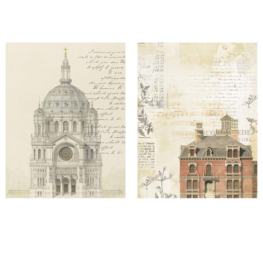Vintage house ephemera printable with yellow roses, postage stamps and handwritten script for junk journals